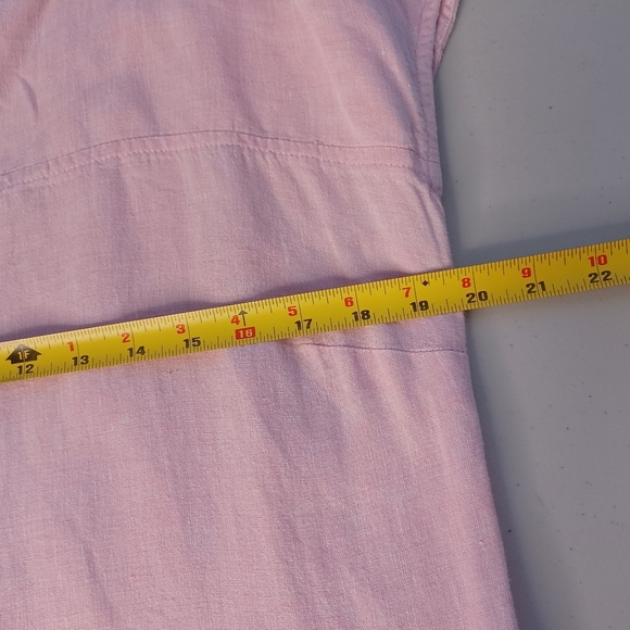 Studio 412 Pale Pink 100% Linen Sz M Short-Sleeve Dress - Picture 11 of 16